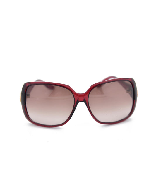 Gucci Women's Oversize Interlocking G Logo Sunglasses - Red in Red