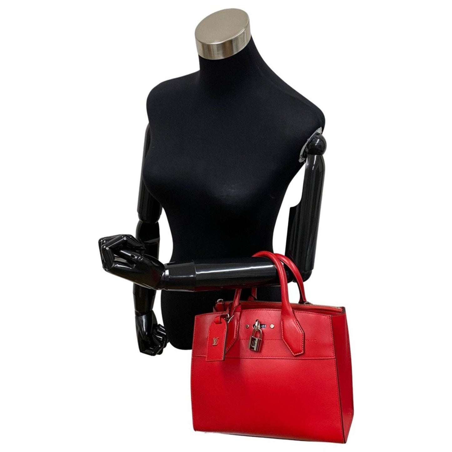 Louis Vuitton Women's Elegant Red Leather Handbag in Red
