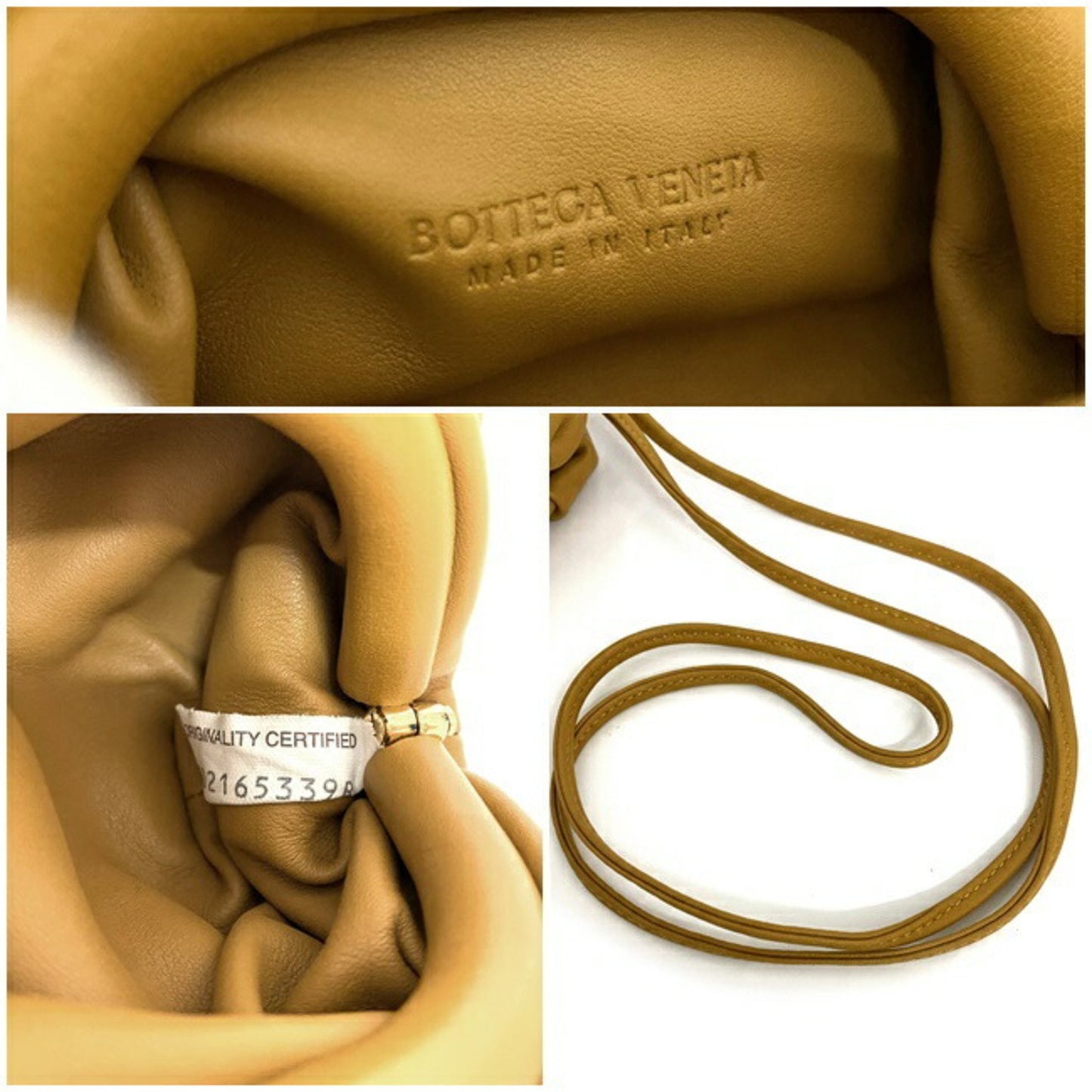 Bottega Veneta Women's Luxury Leather Mini Pouch Accessory in Beige