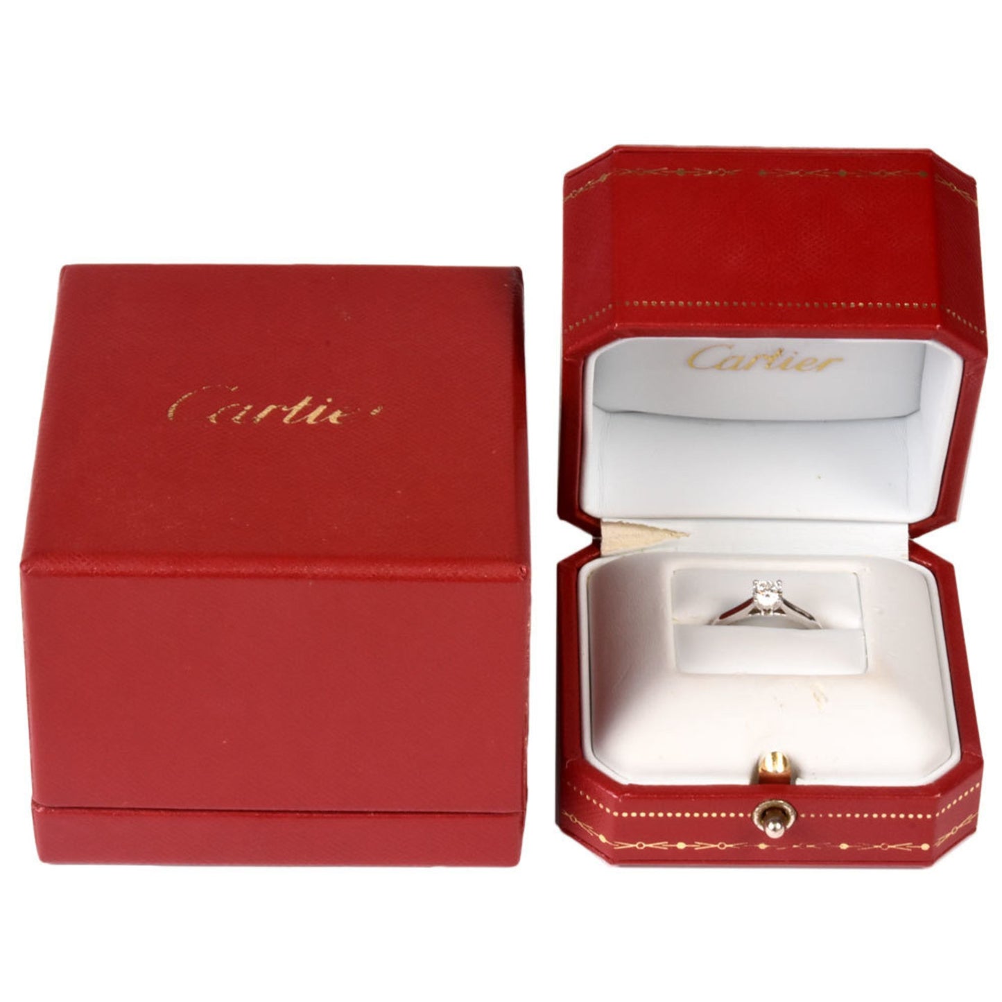Cartier Women's Platinum Solitaire Ring in Silver