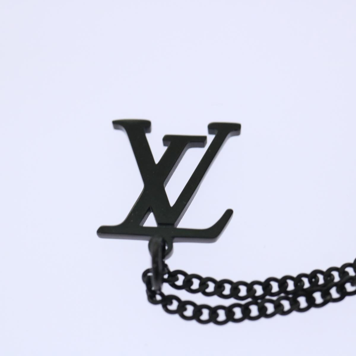 Louis Vuitton Women's Black Metal Necklace with Iconic Design in Black