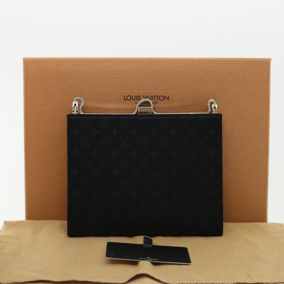 Louis Vuitton Women's Louis Vuitton Black Canvas Box Clutch in Black
