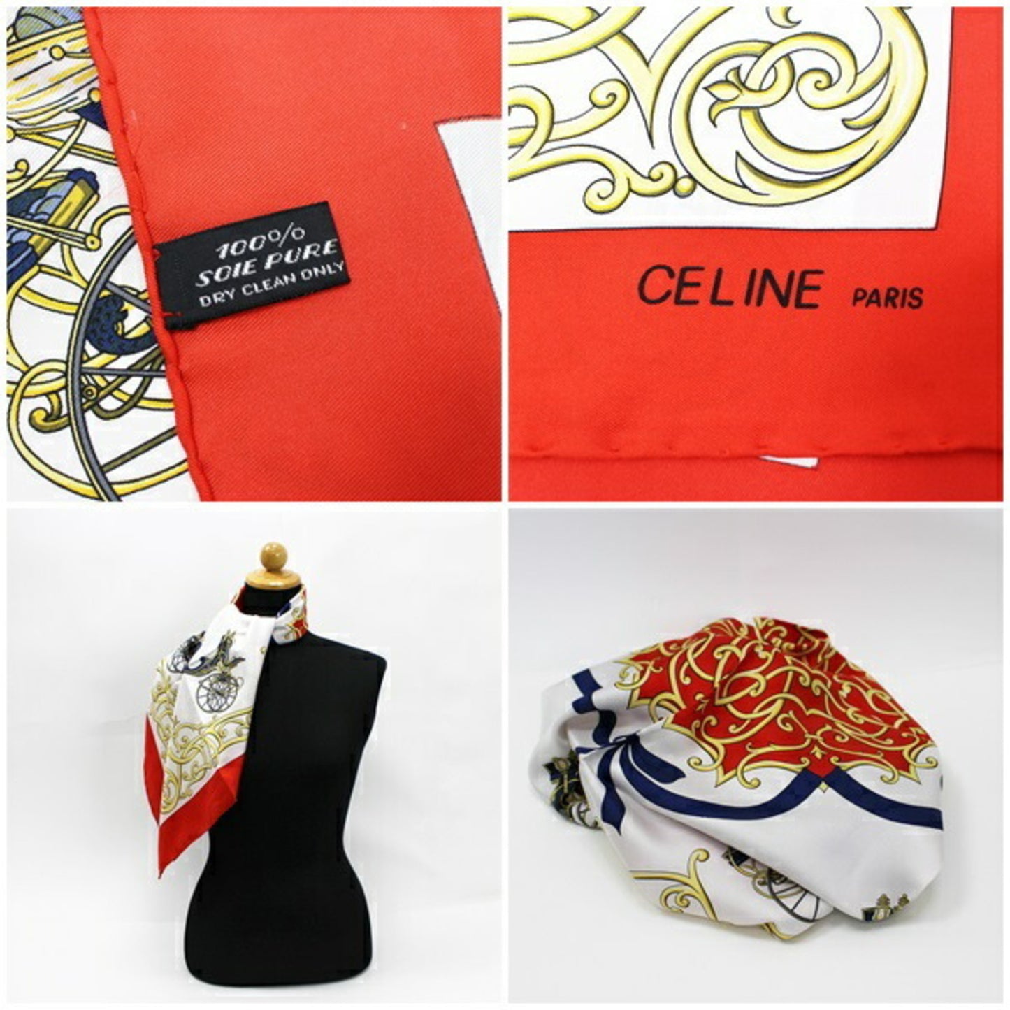 Celine Women's Silk Square Scarf in Multicolour