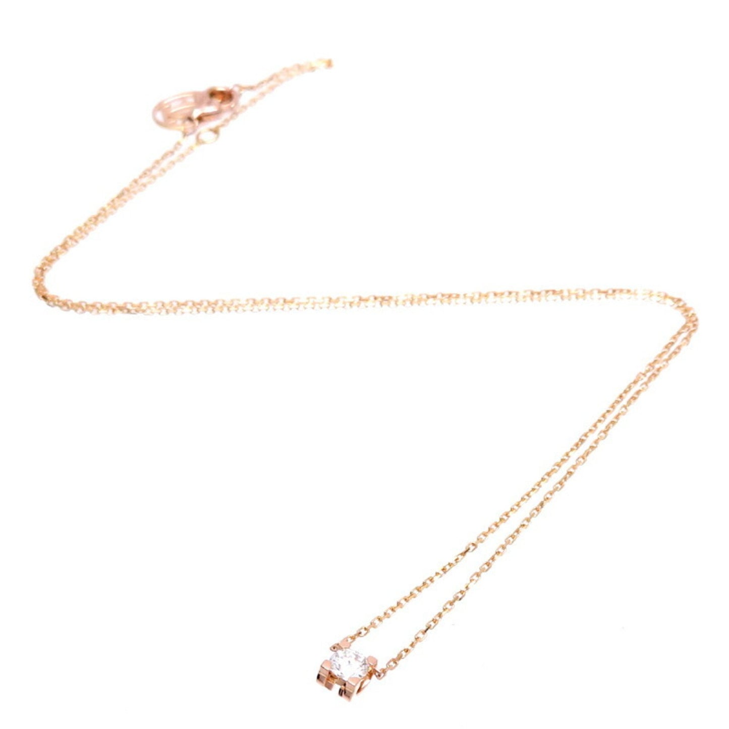 Cartier Women's Rose Gold Diamond Necklace in Pink