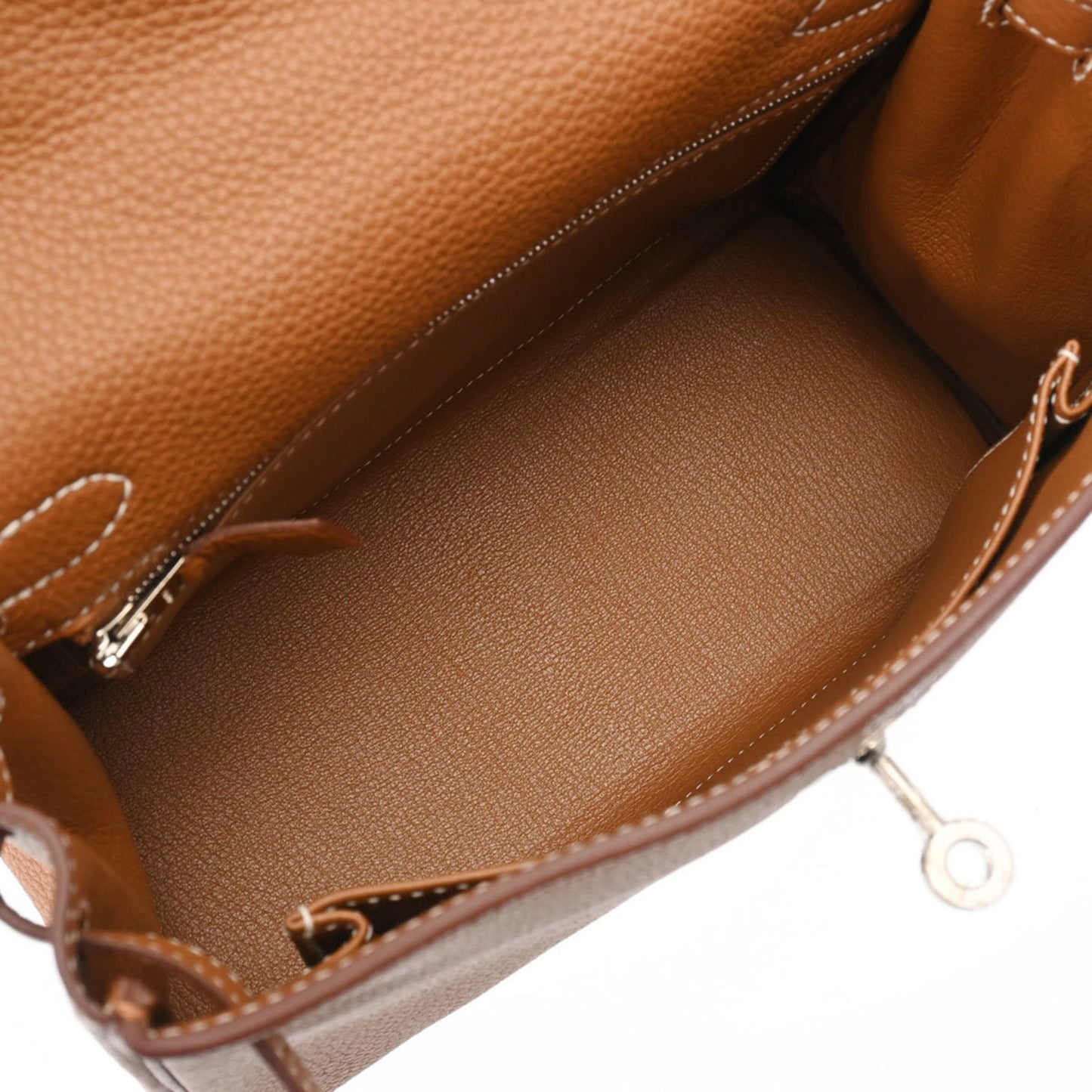 Hermes Women's Golden Leather Handbag with Clochette and Dust Bag in Gold