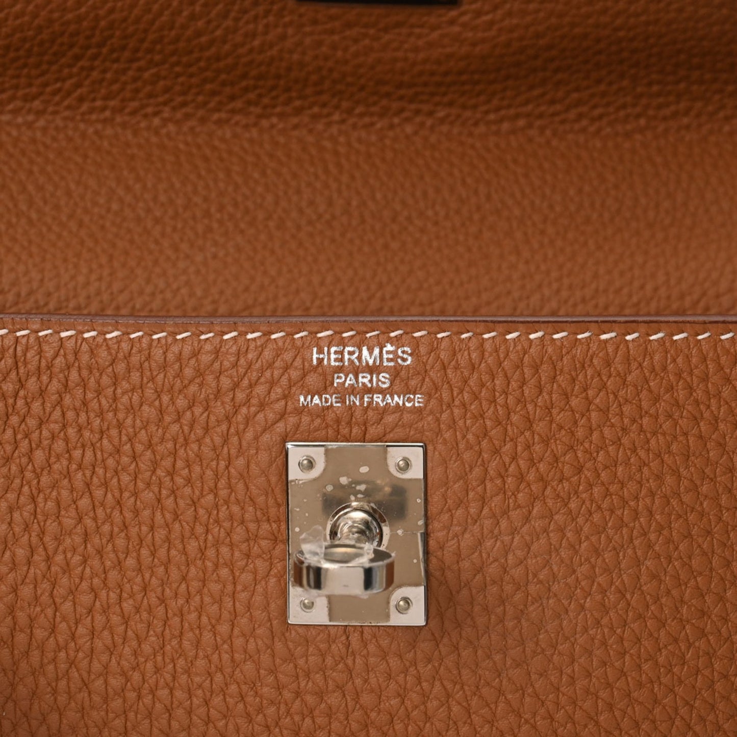 Hermes Women's Golden Leather Handbag with Clochette and Dust Bag in Gold
