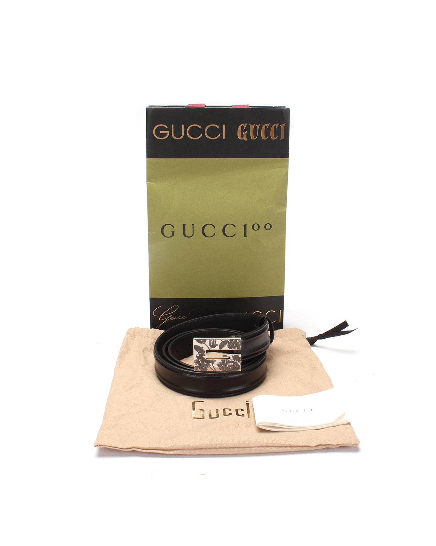 Gucci Women's Leather G Buckle Belt in Black