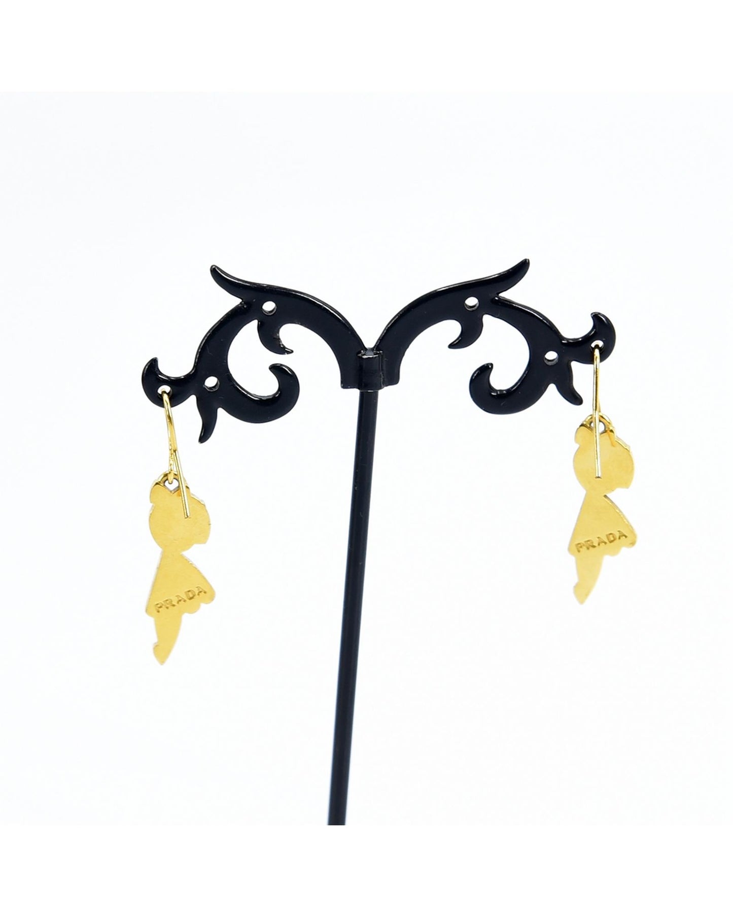 Prada Women's Gold Drop Earrings in Gold