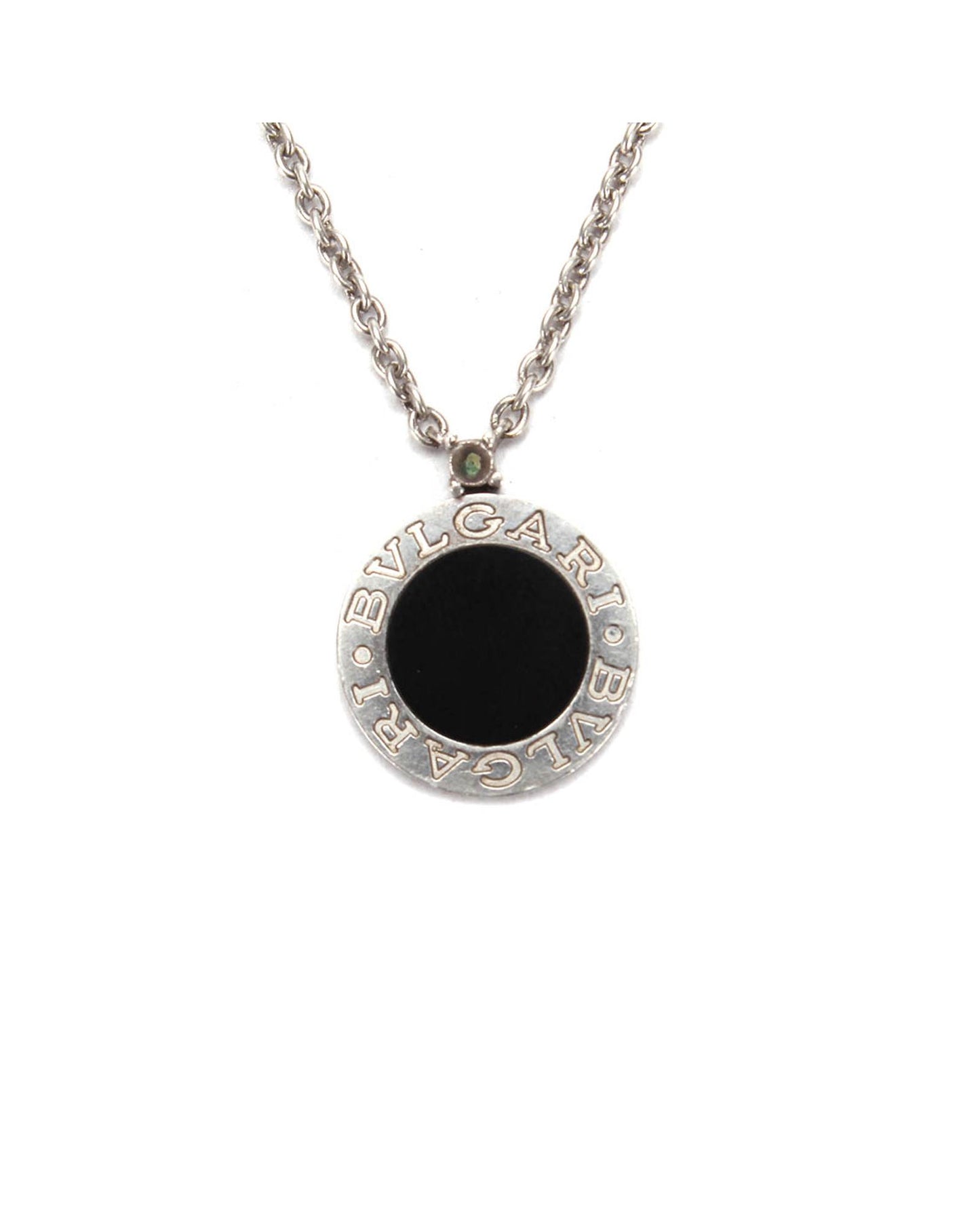 Bvlgari Women's Onyx Save The Children Pendant Necklace in Silver