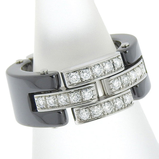 Cartier Women's Cartier Maillon Panthere White Gold Ceramic Diamond Ring in Silver