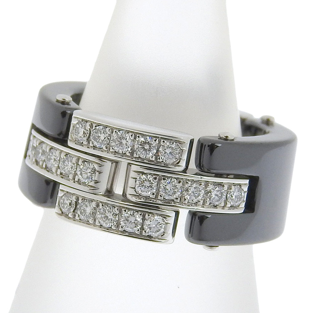 Cartier Women's Cartier Maillon Panthere White Gold Ceramic Diamond Ring in Silver