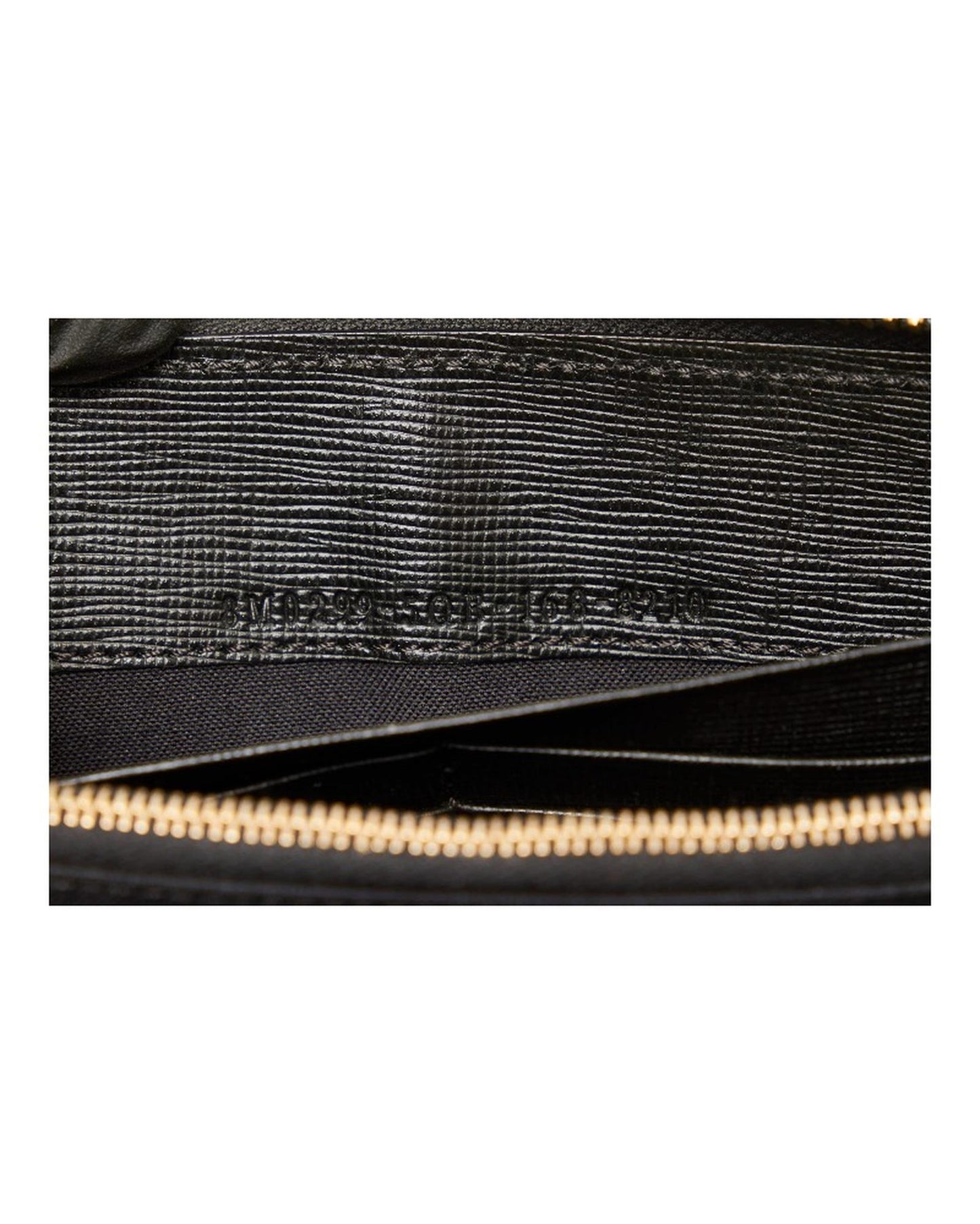 Fendi Women's Monster Eyes Leather Zippy Wallet in Black