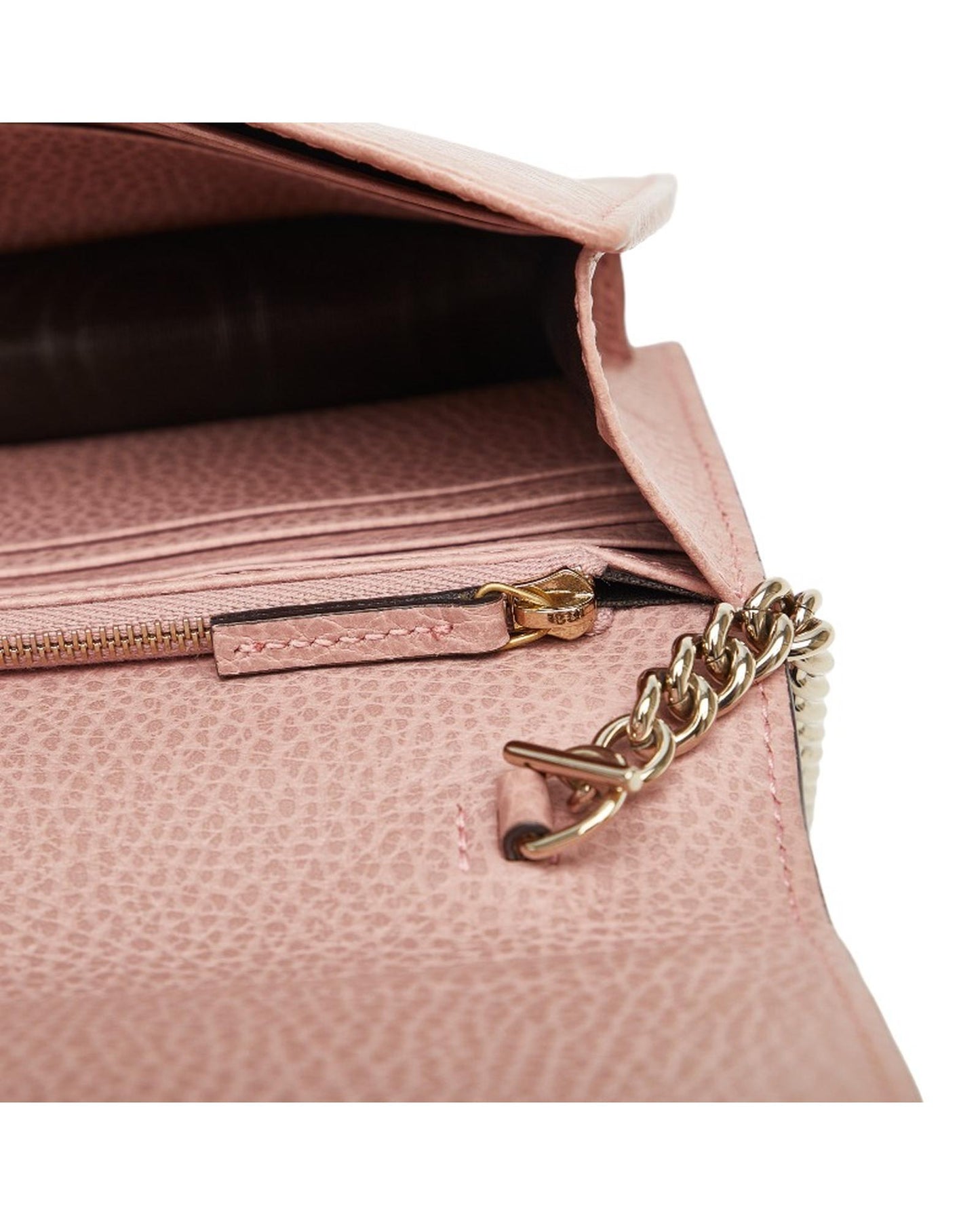 Gucci Women's Interlocking G Leather Wallet On Chain Bag in Pink