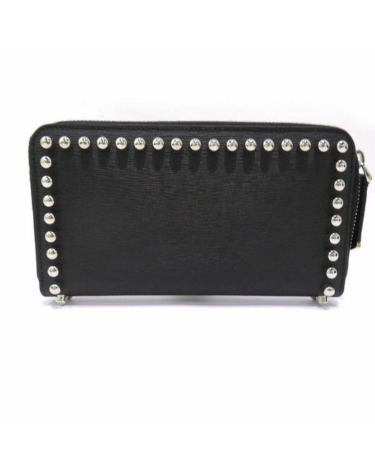 Fendi Women's Karlito Design Leather Zip Around Wallet in Black