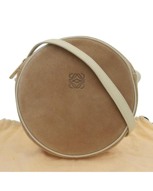 Loewe Women's Brown Suede Crossbody Bag with Anagram Design in Brown