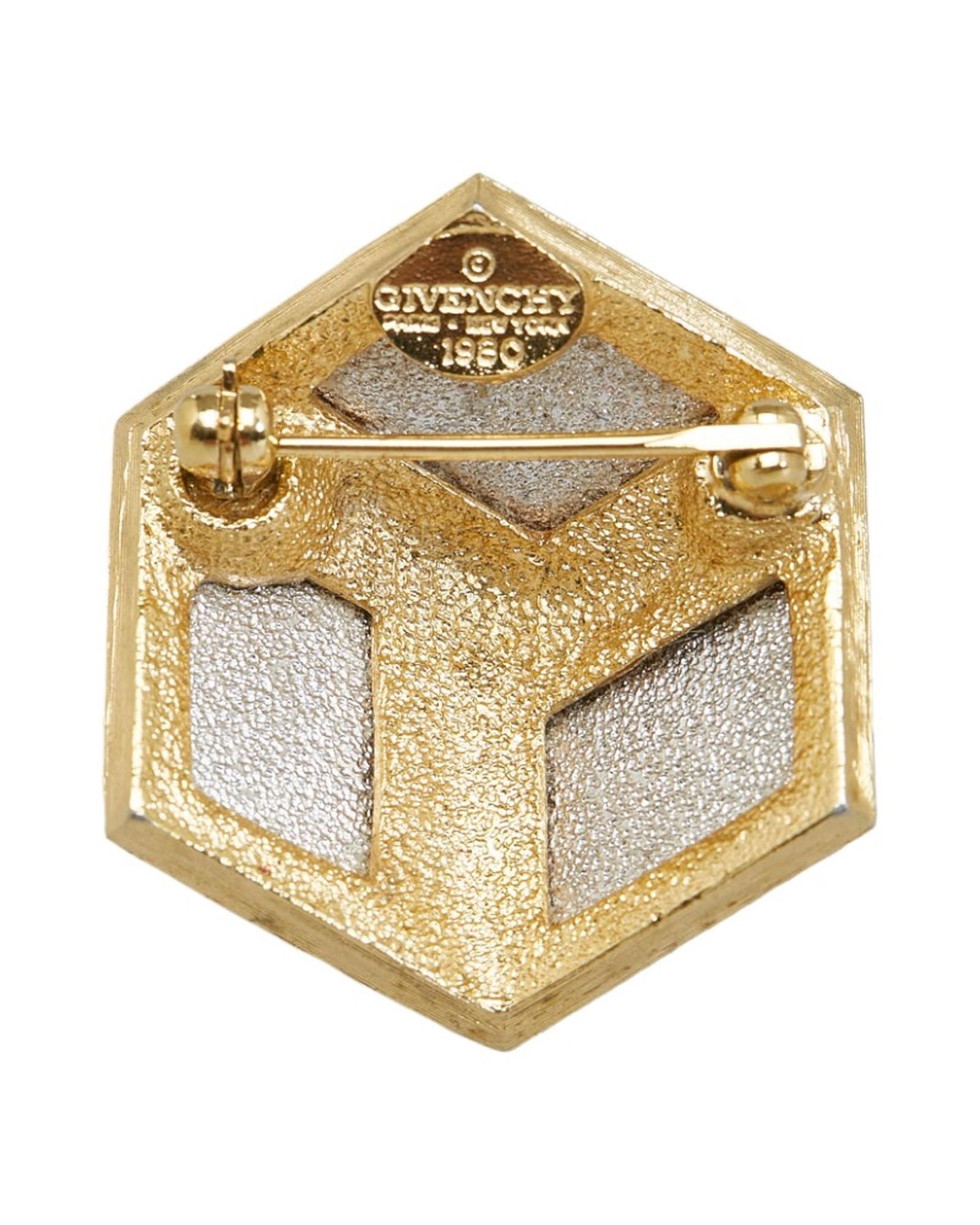 Givenchy Women's 3D Cube Silver Brooch Jewelry in Silver
