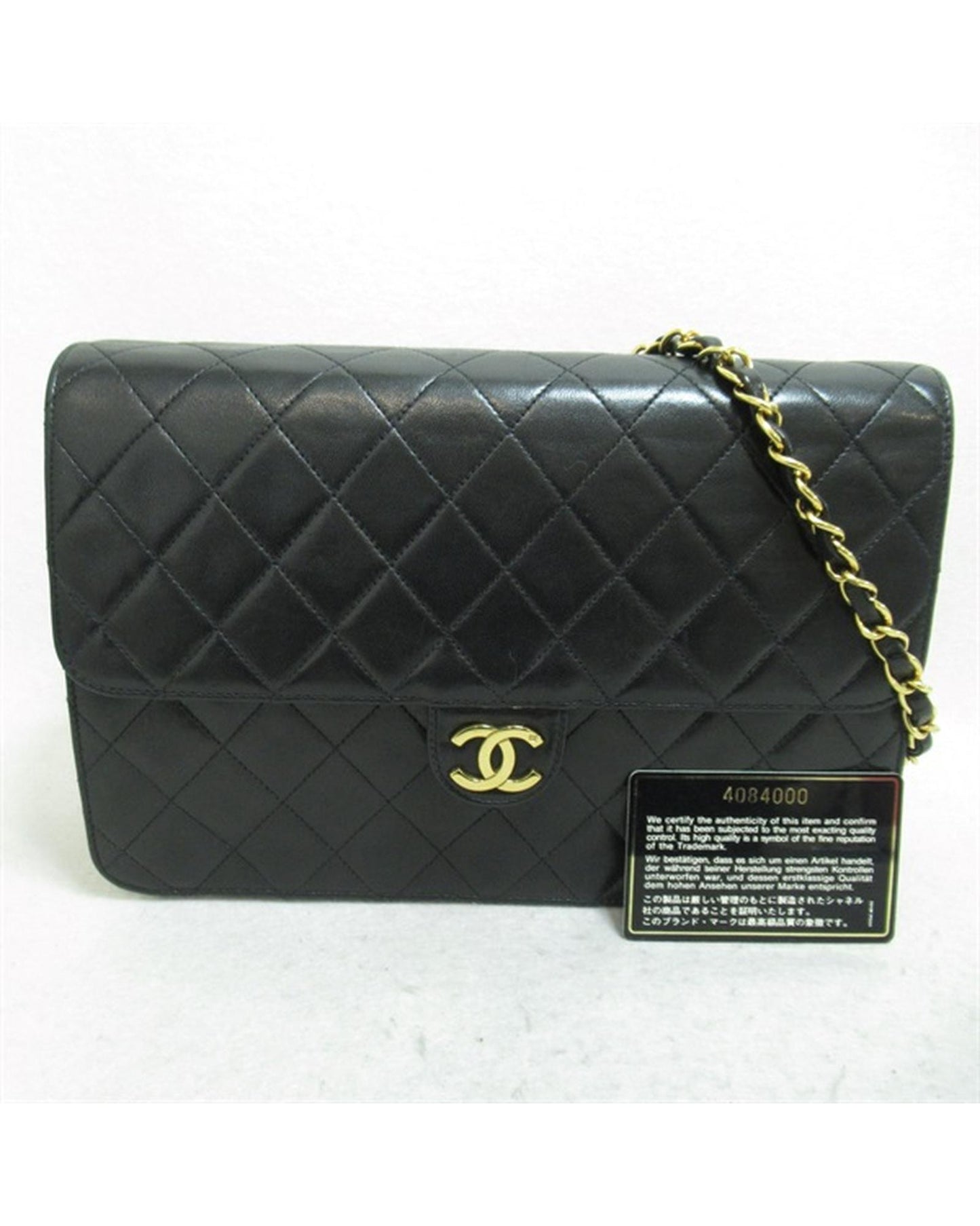 Chanel Women's Black Chanel Medium Classic Single Flap Bag in Excellent Condition in Black