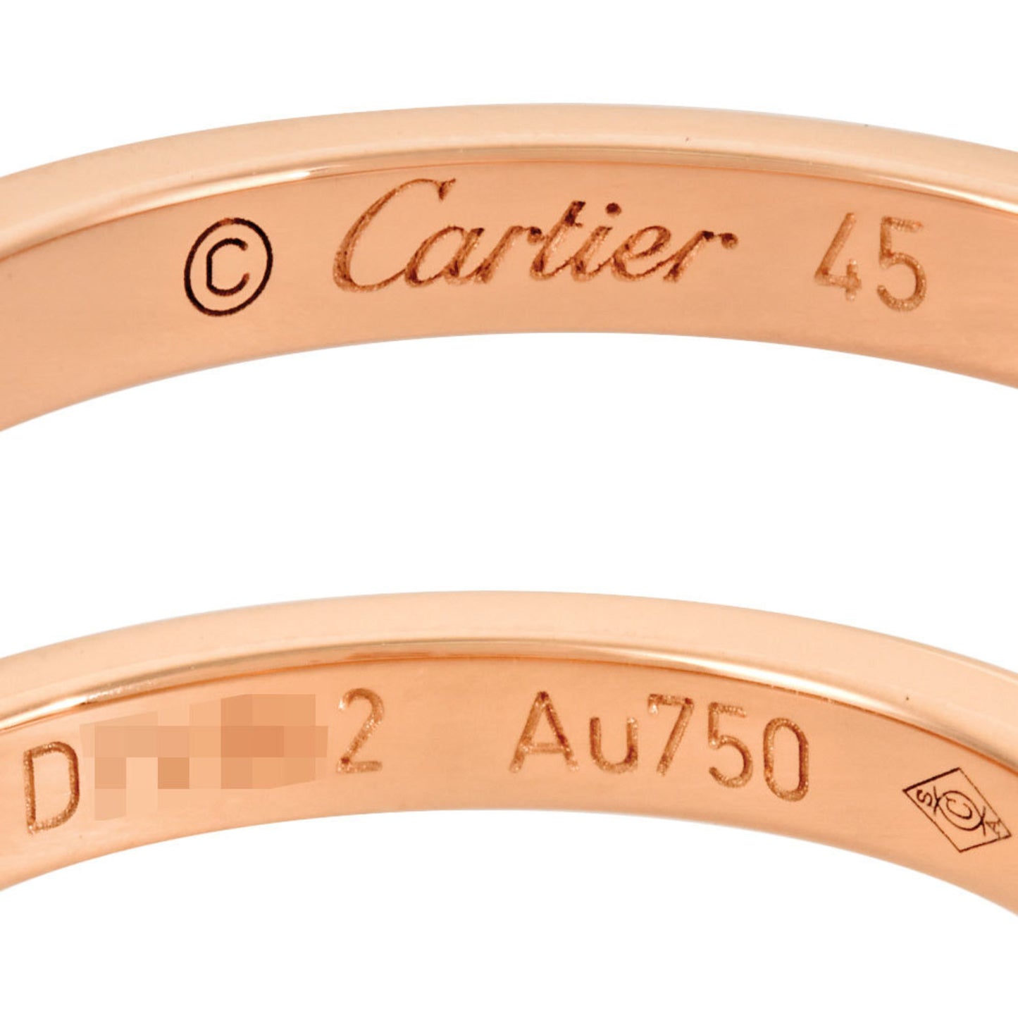 Cartier Women's Exquisite 18K Rose Gold Diamond Wedding Ring for Women in Gold
