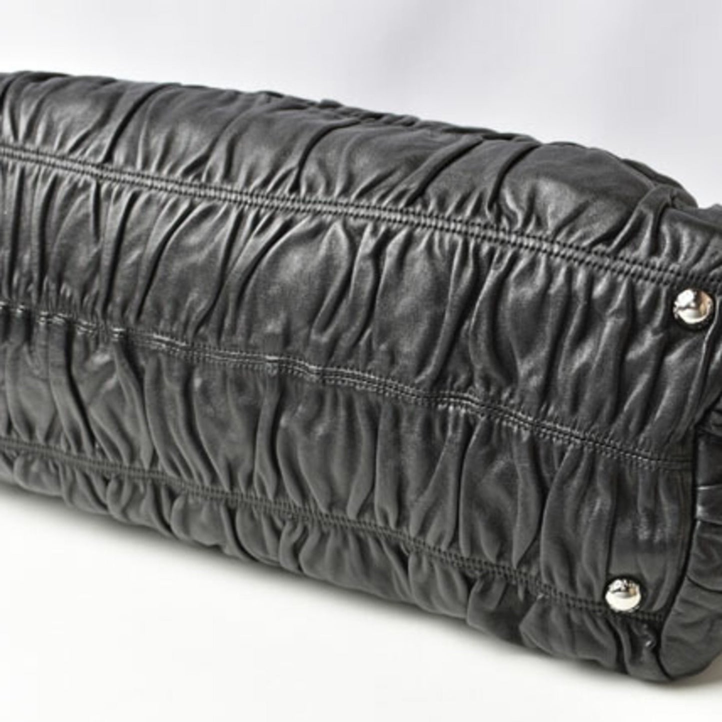 Prada Women's Embossed Leather Shoulder Bag in Black