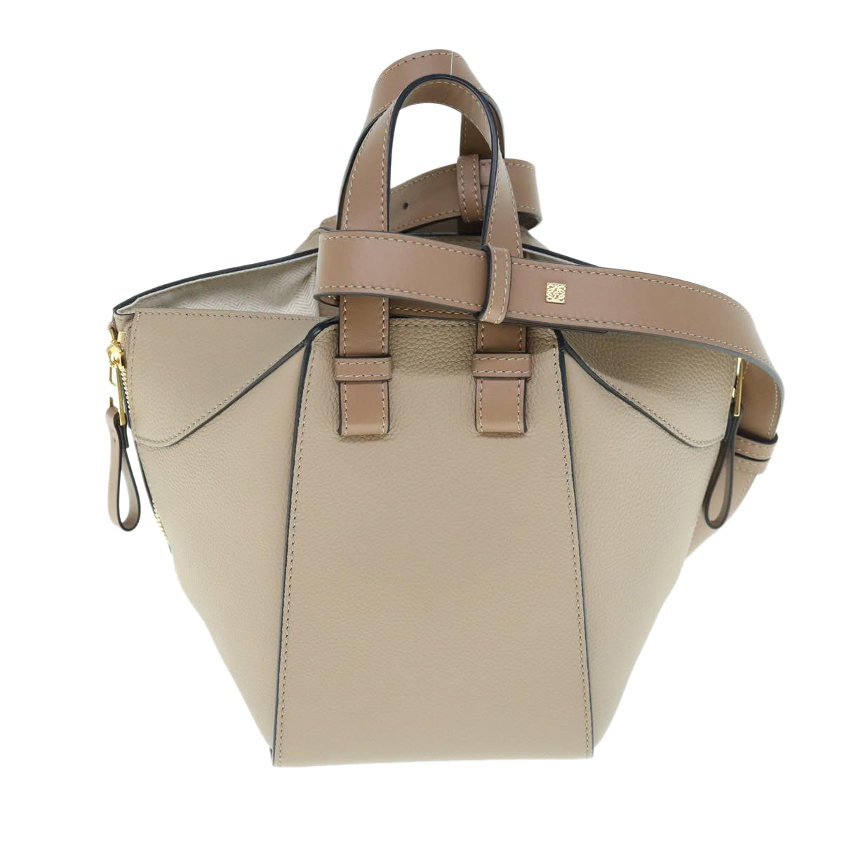 Loewe Women's Grey Leather Shoulder Bag with Versatile Shape in Grey