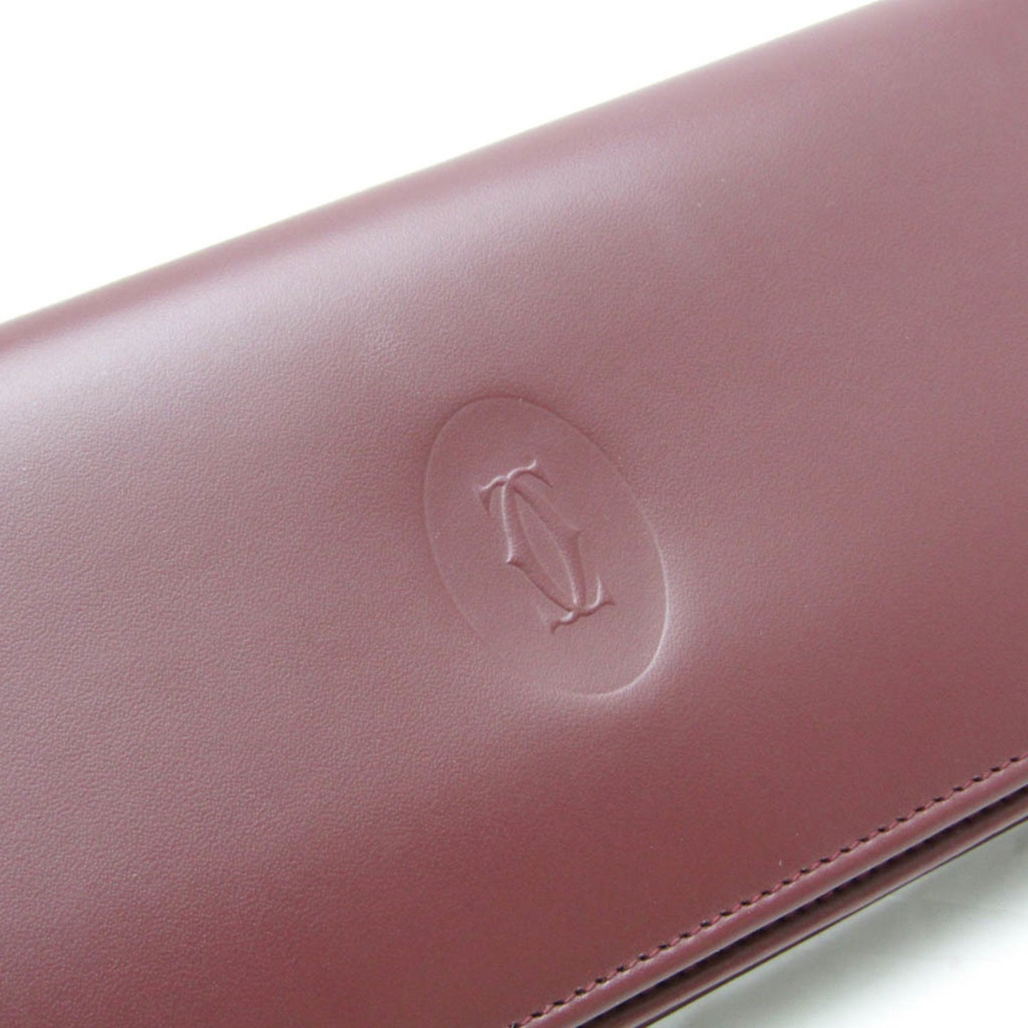 Cartier Women's Bordeaux Leather Bi-Fold Wallet in Burgundy