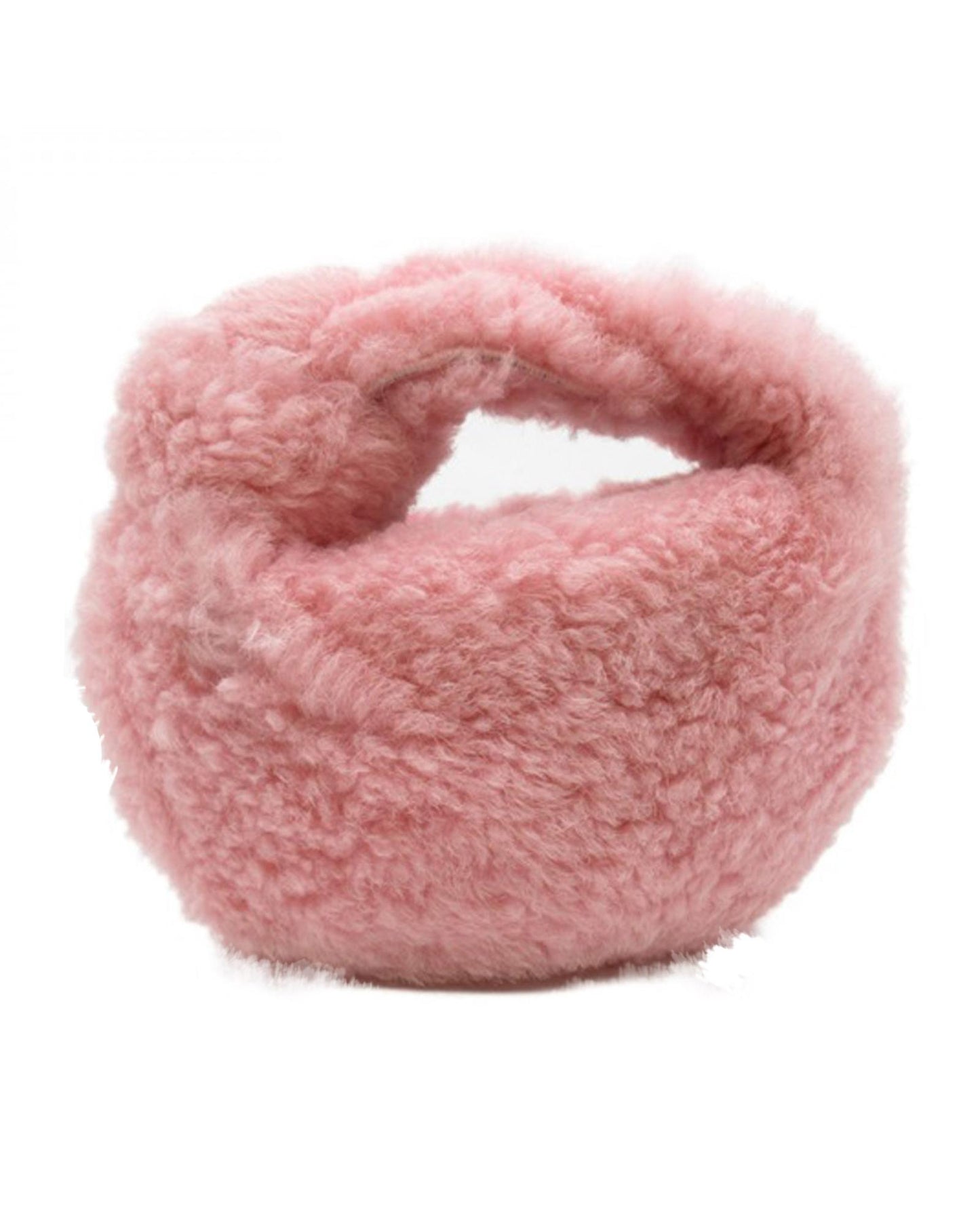 Bottega Veneta Women's Shearling Knotted Mini Zipper Bag in Pink