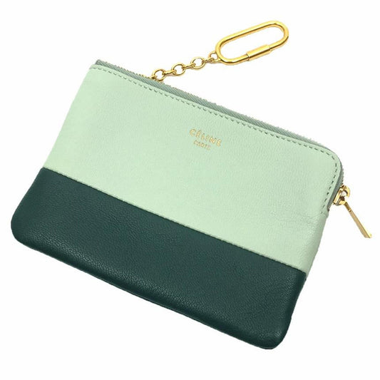 Celine Women's Luxurious Green Leather Coin Purse/Coin Case by Celine in Green
