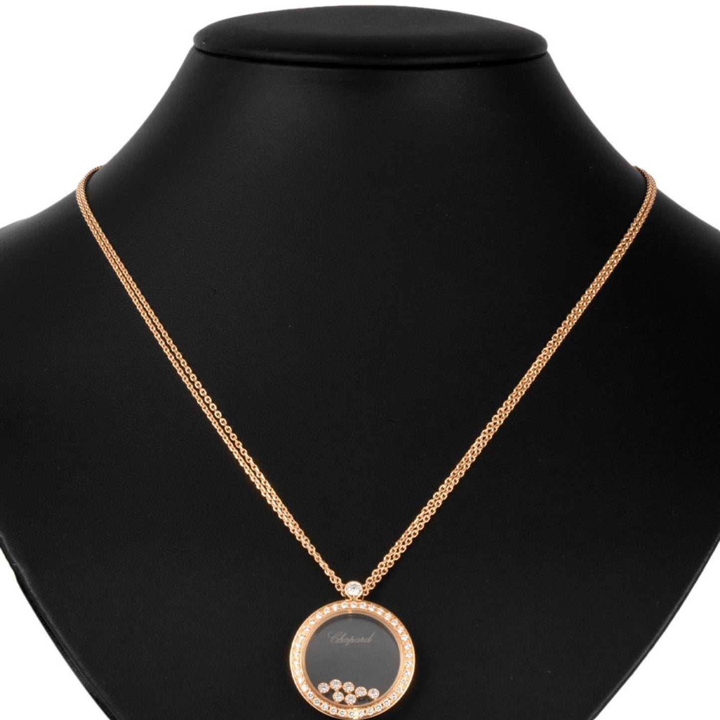 Chopard Women's 18K Rose Gold Happy Diamond Necklace in Gold