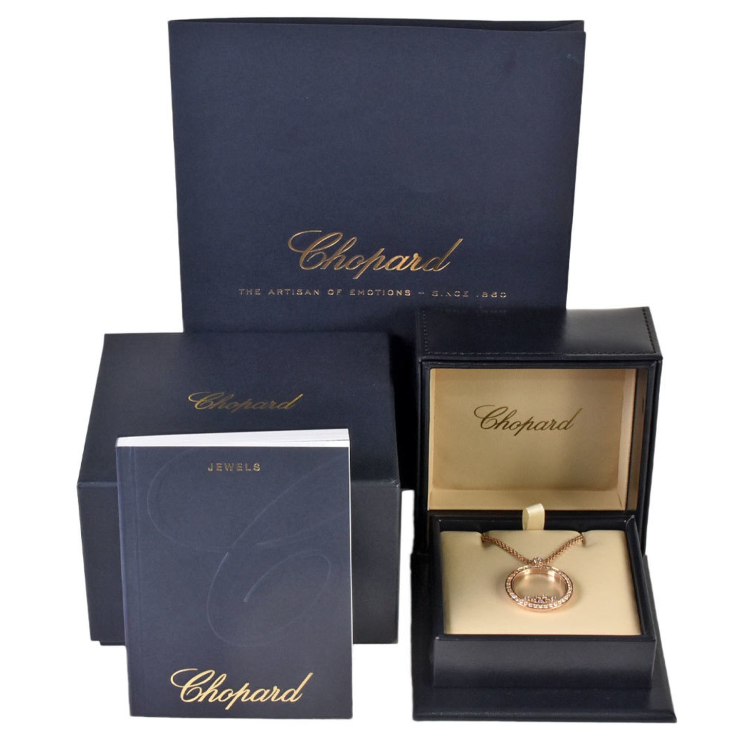 Chopard Women's 18K Rose Gold Happy Diamond Necklace in Gold