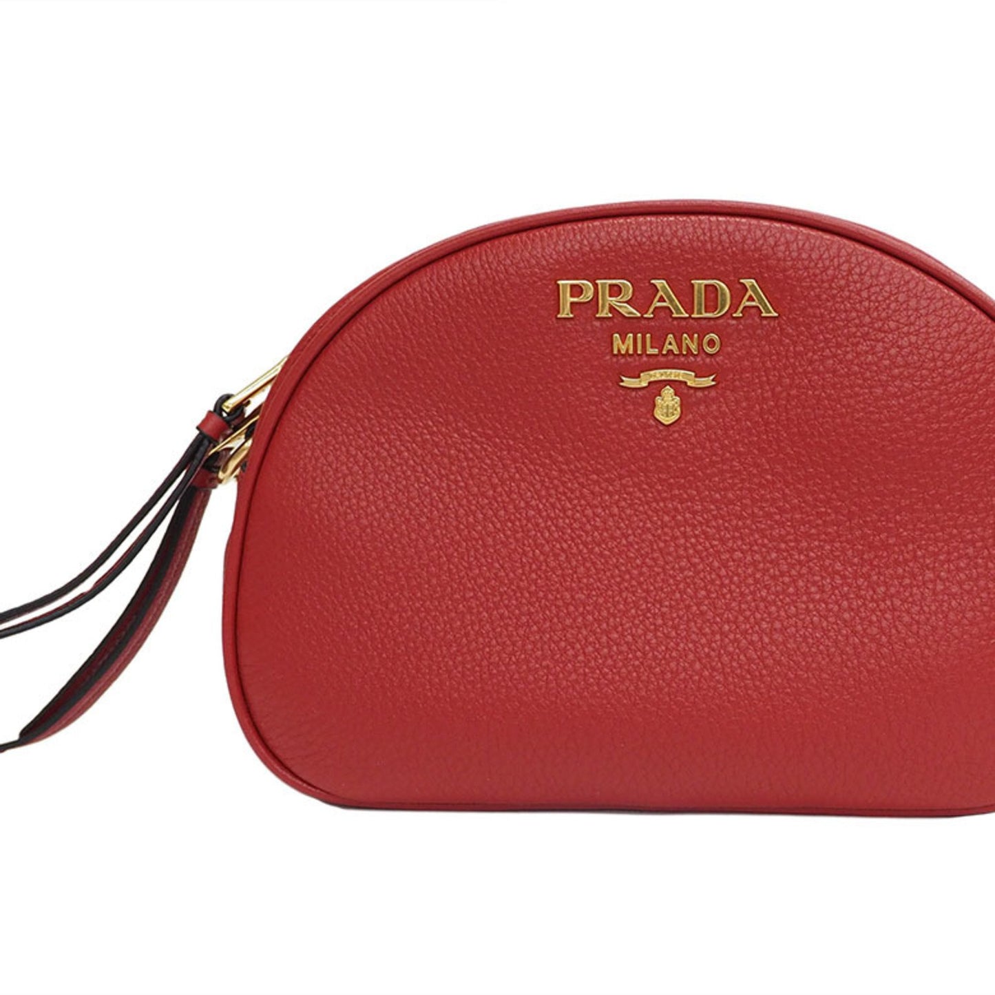 Prada Women's Luxurious Red Leather Shoulder Bag with Iconic Design by Italian Craftsmen in Red
