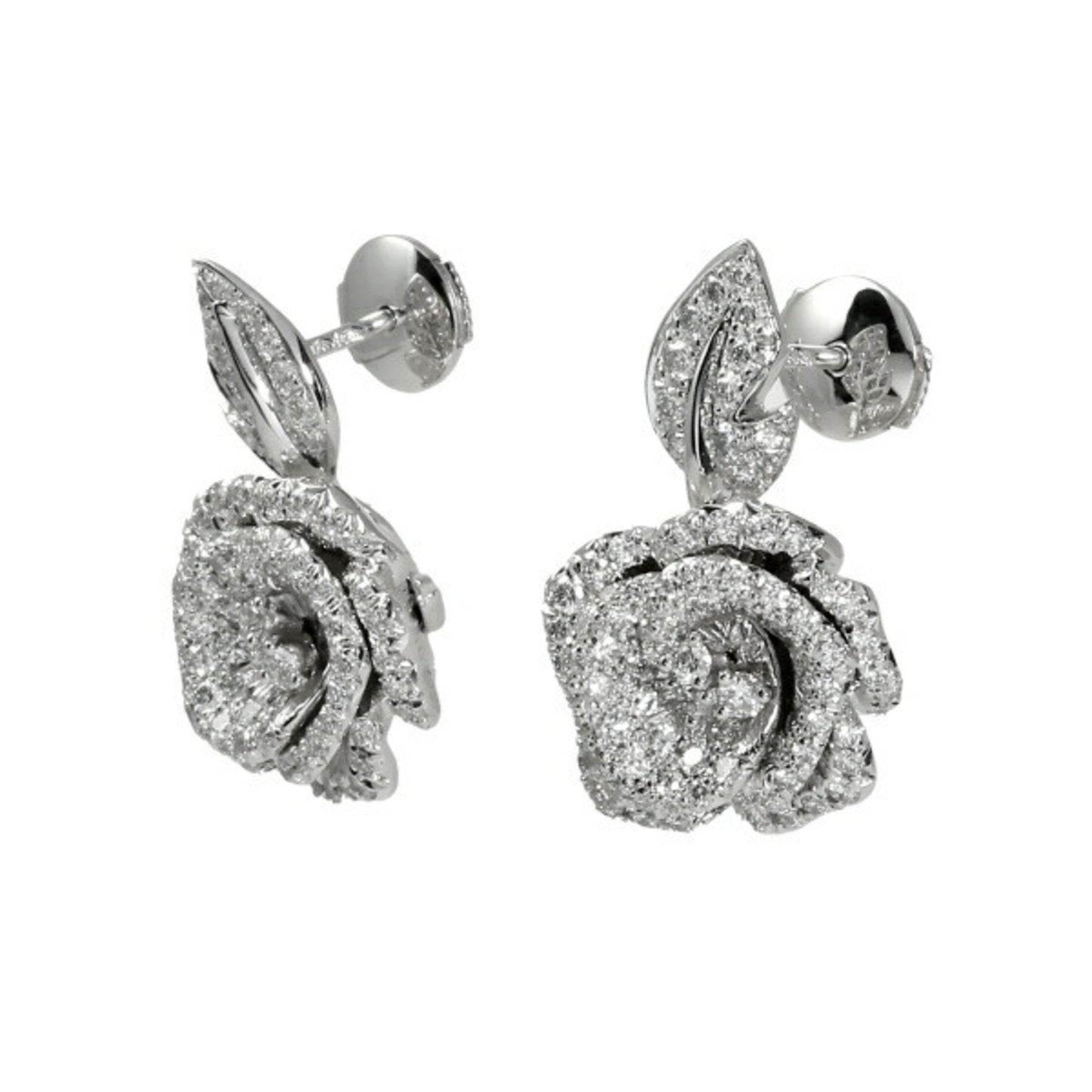 Dior Women's Christian Dior White Gold Stud Earrings in Silver