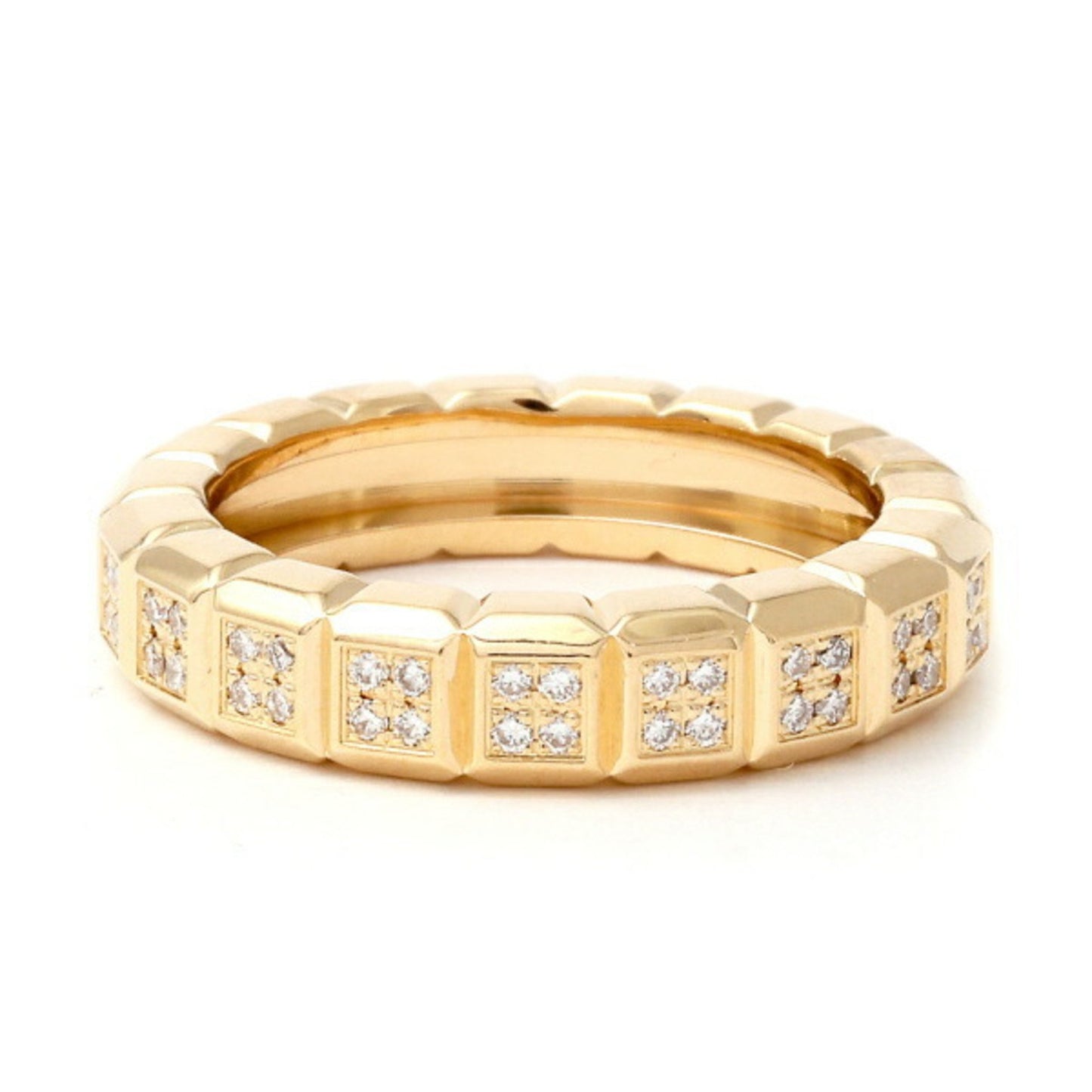 Chopard Women's Luxurious 18K Yellow Gold Ice Cube Band Ring for Women in Gold