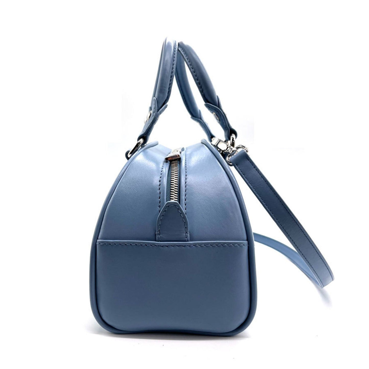 Prada Women's Blue Leather Handbag with Dust Bag and Shoulder Strap in Blue