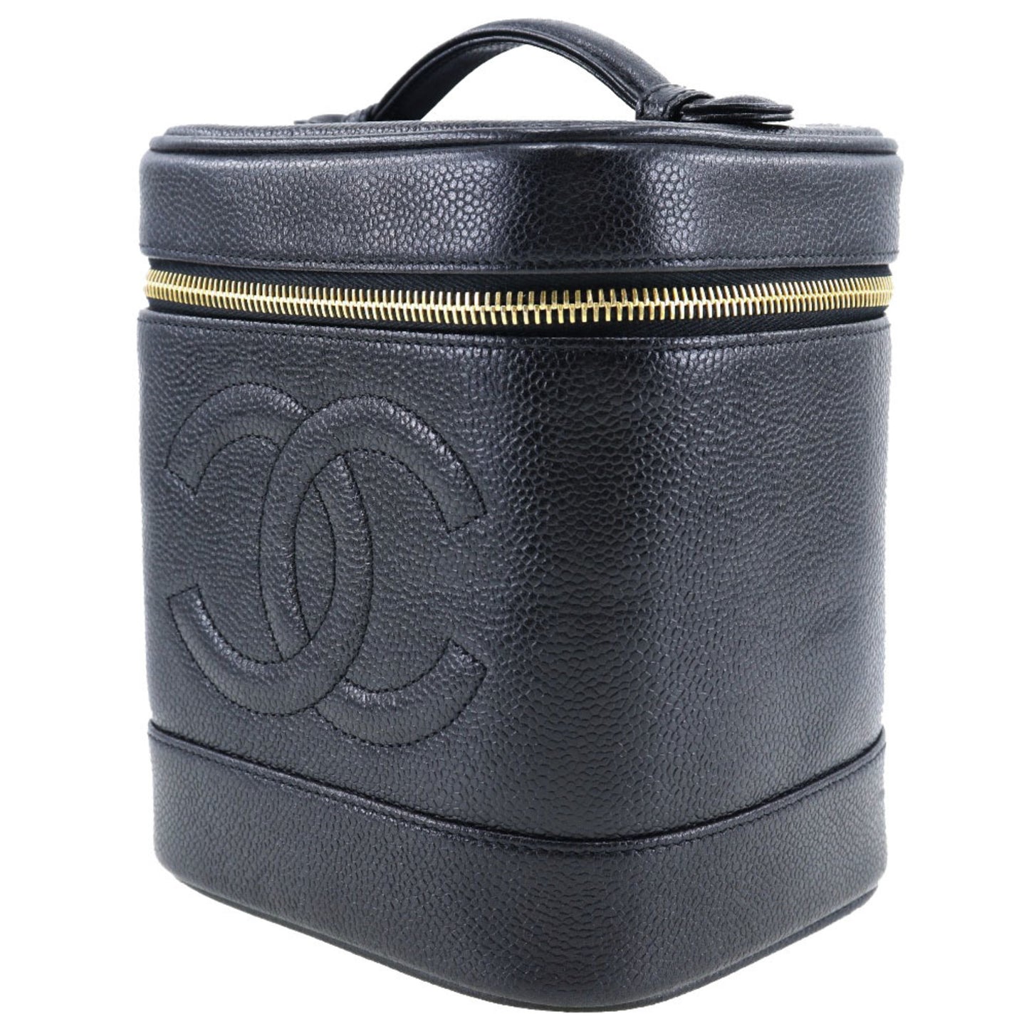 Chanel Women's Leather Vanity Handbag with Timeless Design - Excellent Condition in Black