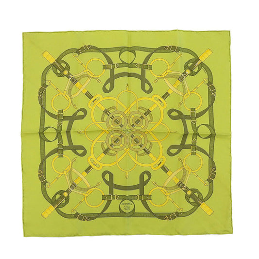 Hermes Women's Green Silk Scarf - Excellent Condition in Green