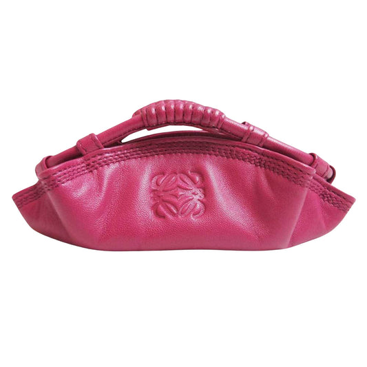 Loewe Women's Pink Leather Zipper Handbag in Pink