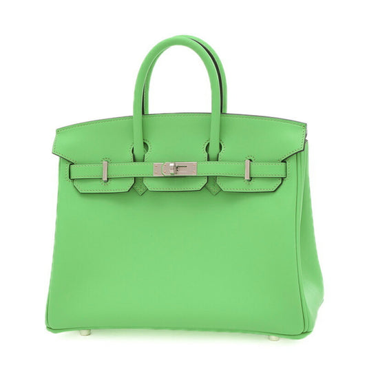 Hermes Women's Luxurious Green Leather Handbag with Accessories - Excellent Condition in Green