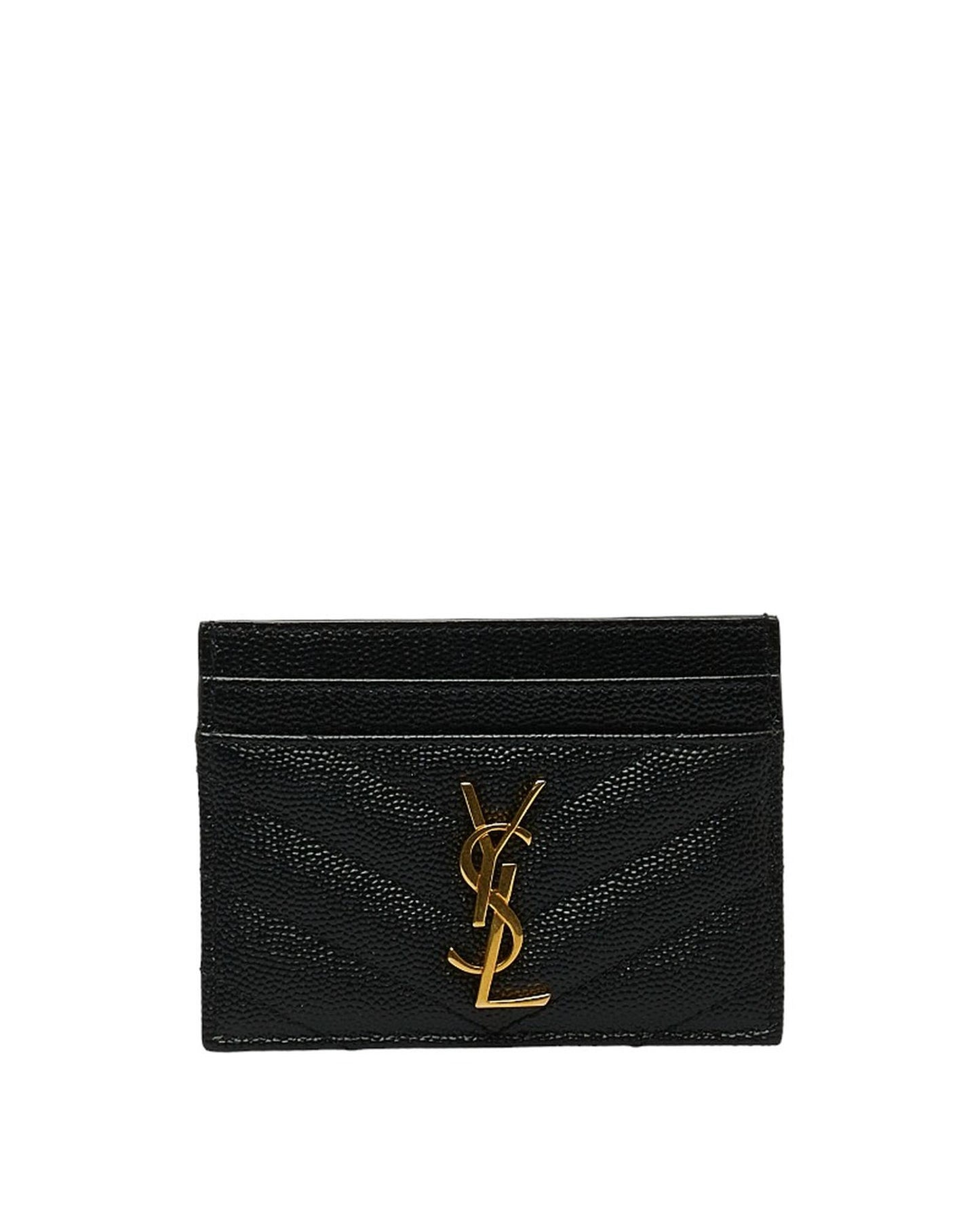 Yves Saint Laurent Women's Black Logo Card Case Wallet by Yves Saint Laurent in Black