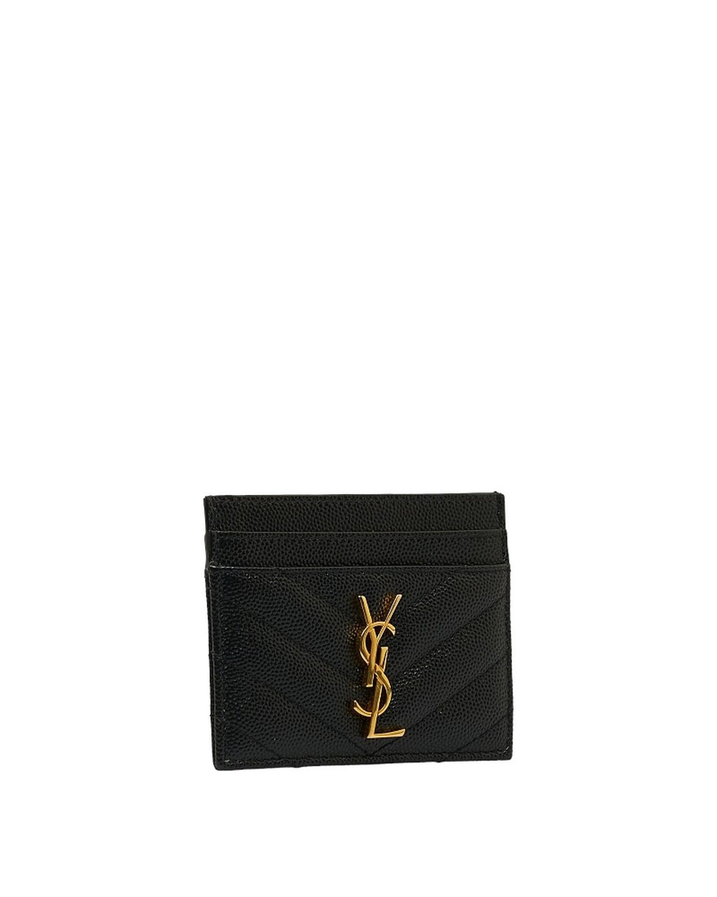 Yves Saint Laurent Women's Black Logo Card Case Wallet by Yves Saint Laurent in Black