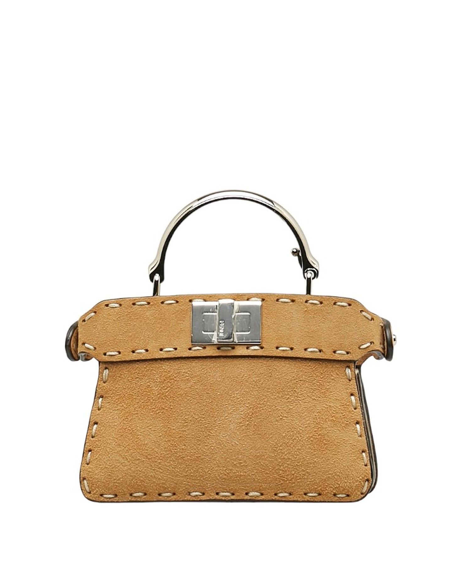 Fendi Women's Brown Micro Suede Peekaboo Bag in Excellent Condition in Brown