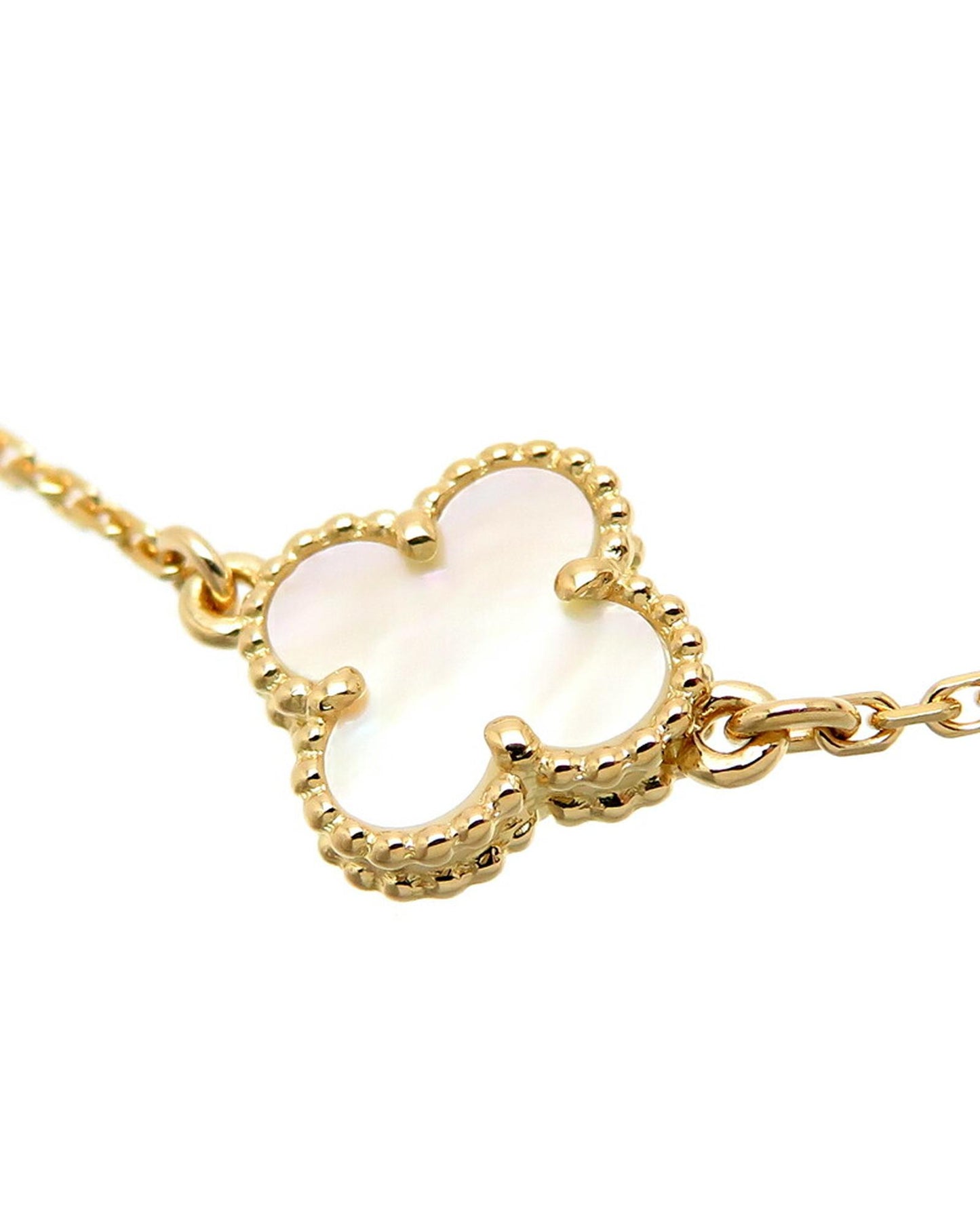 Van Cleef & Arpels Women's Mother of Pearl Alhambra Gold Bracelet in Gold