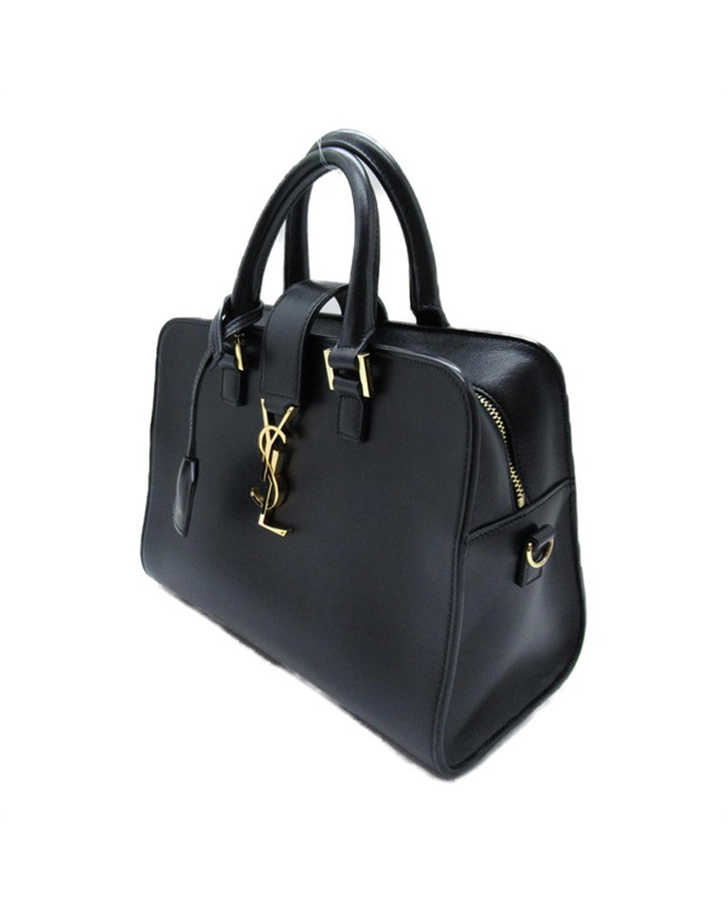 Yves Saint Laurent Women's YSL Monogram Leather Baby Cabas Bag in Black in Black