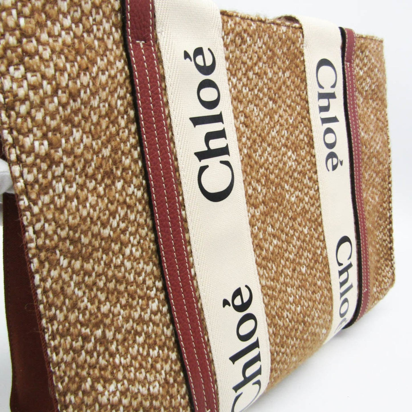 Chloe Women's Brown Canvas Tote Bag in Brown