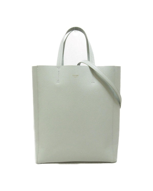 Celine Women's Grained Leather Vertical Tote Bag in Excellent Condition in White