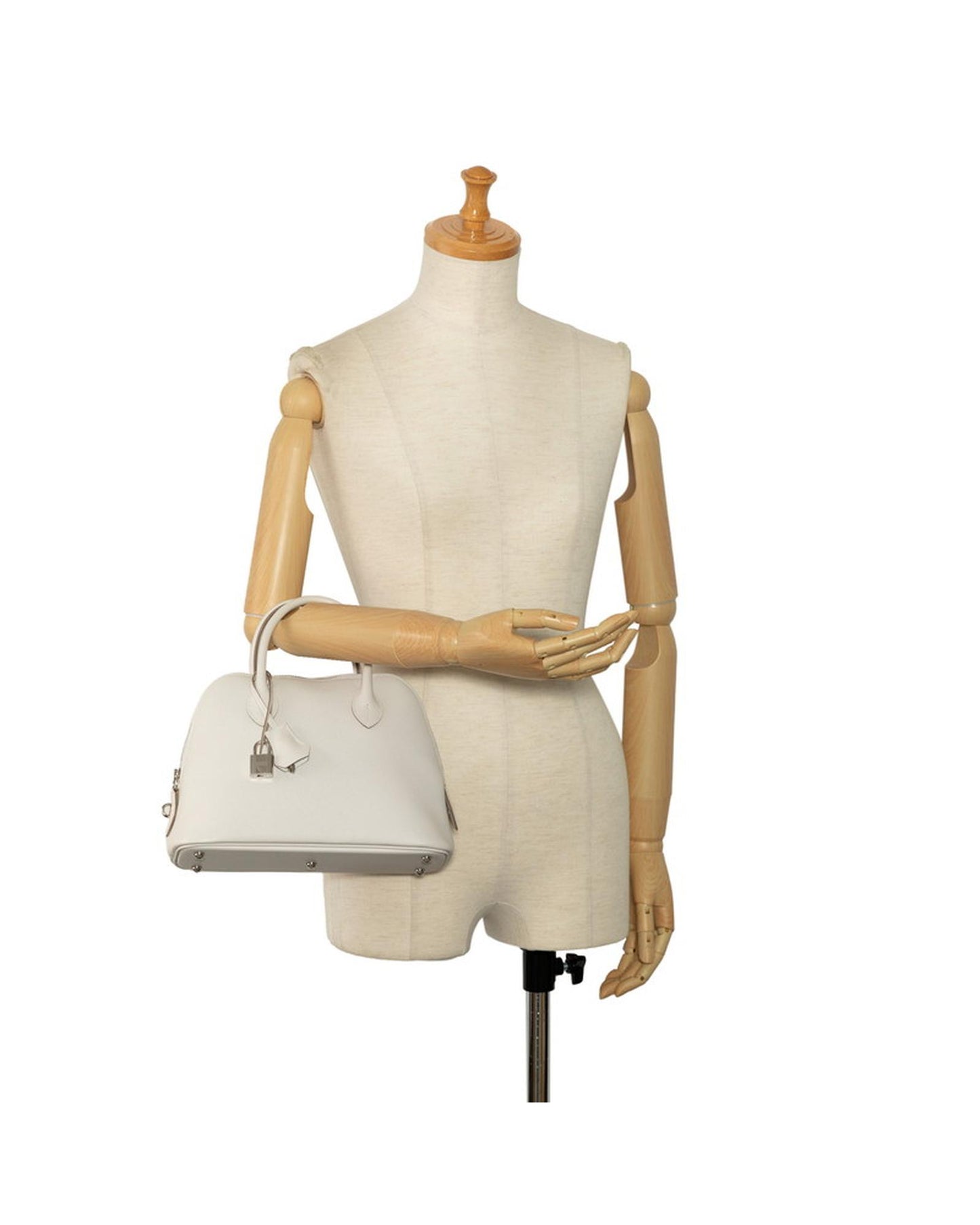 Hermes Women's Vintage White Leather Bolide Handbag by Hermes in White