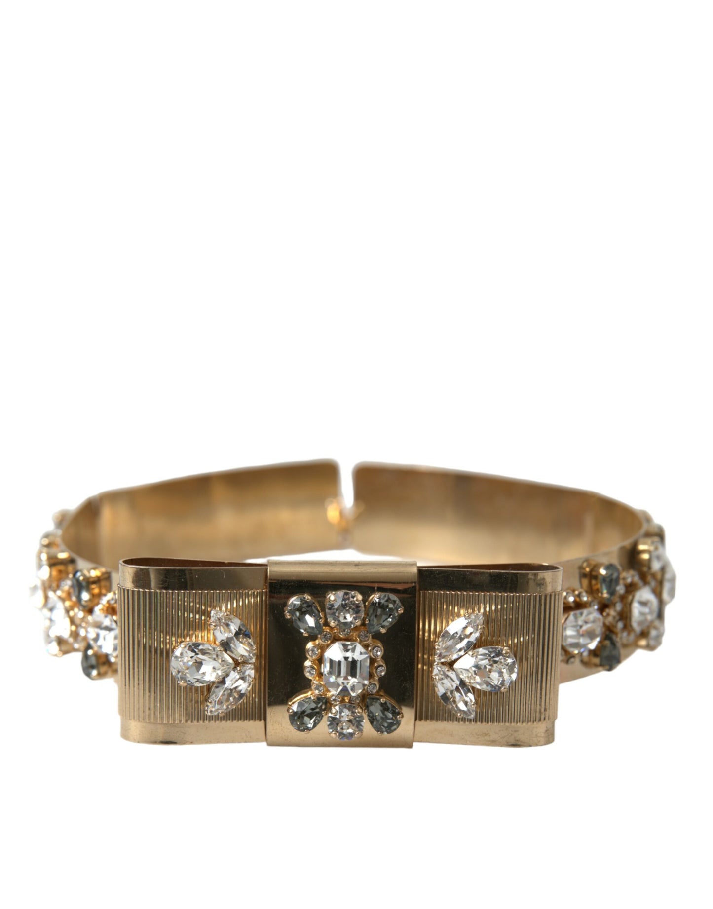 Dolce & Gabbana Women's Gold Tone Brass Crystal Embellished Belt