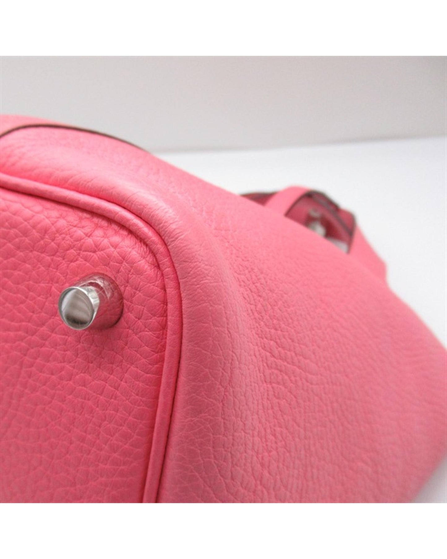 Hermes Women's Pink Leather Picotin Lock Bag in Excellent Condition in Pink