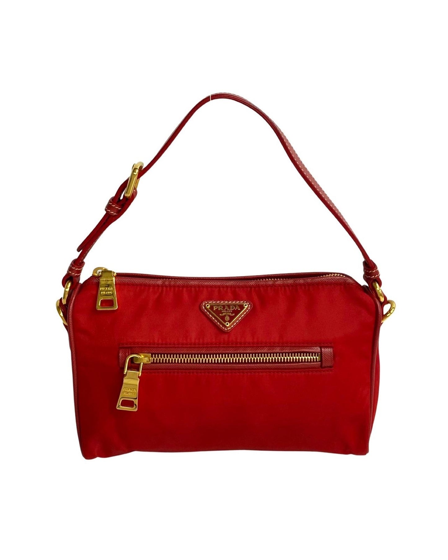 Prada Women's Red Tessuto Handbag in SA Condition in Red