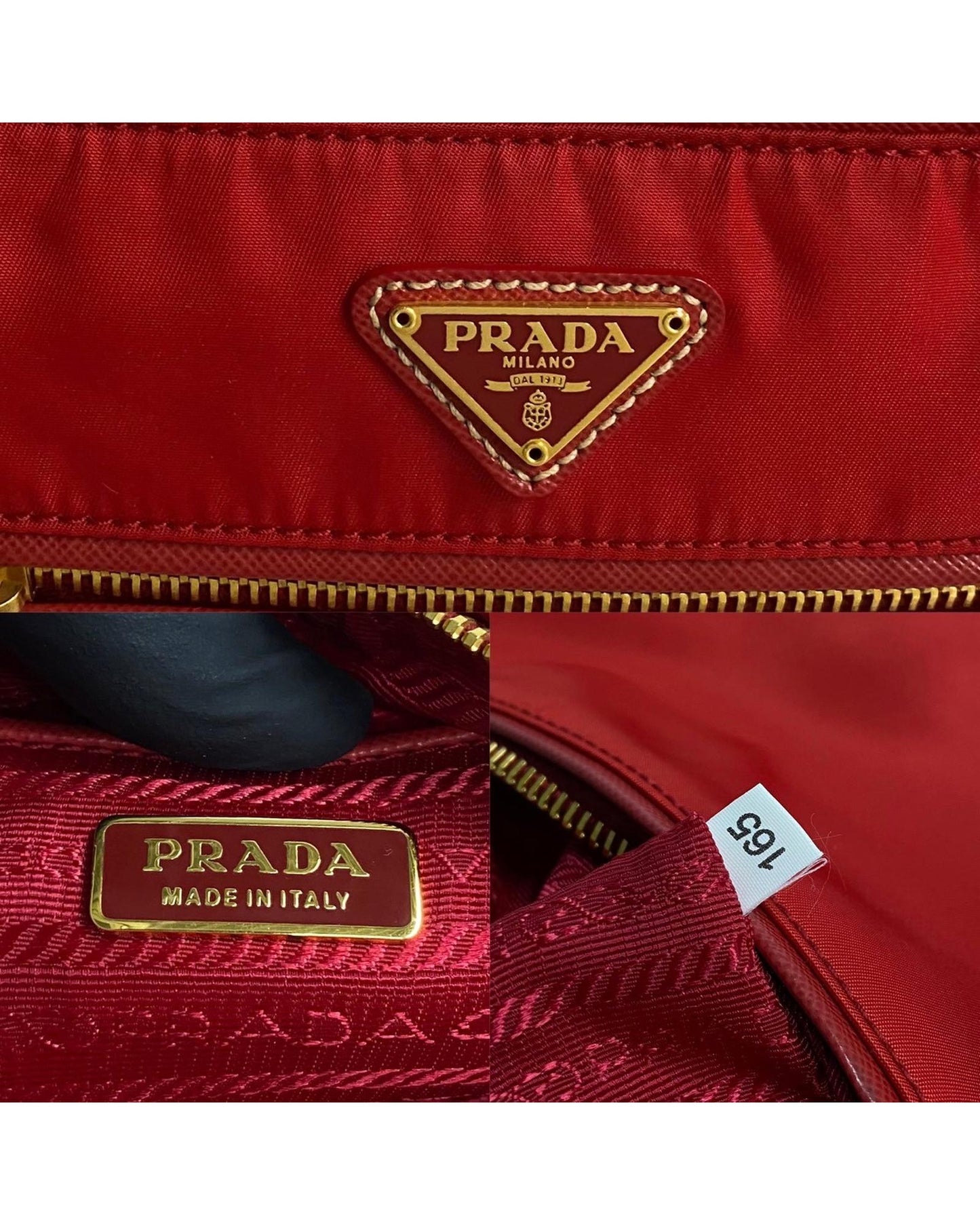 Prada Women's Red Tessuto Handbag in SA Condition in Red