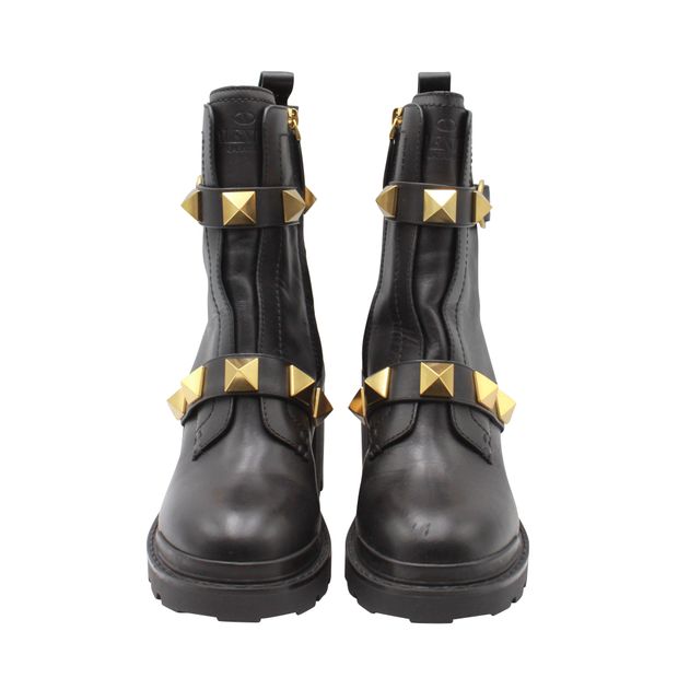 Gucci Roman Stud 85 Ankle Boots in Black Leather